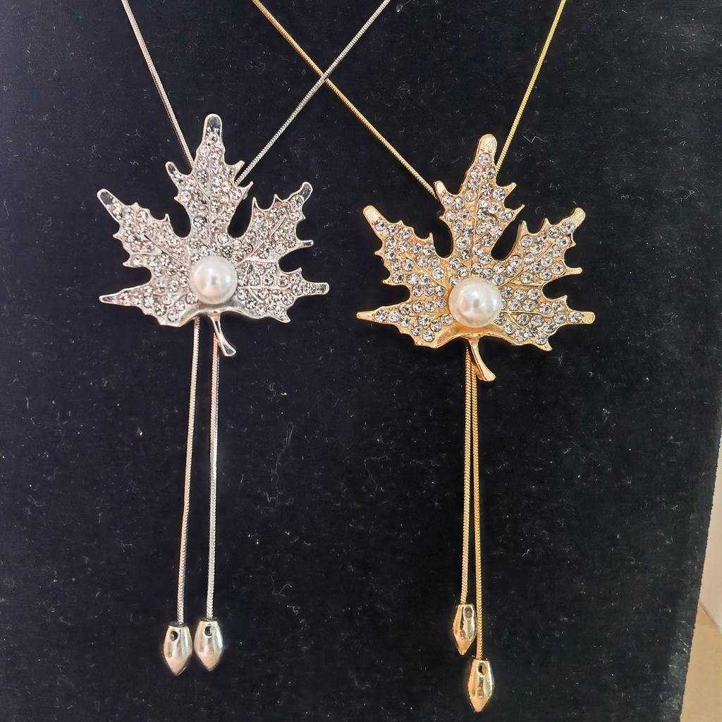 European Women's Versatile Long Sweater Necklace with Tassel Pendants & Snake Chain