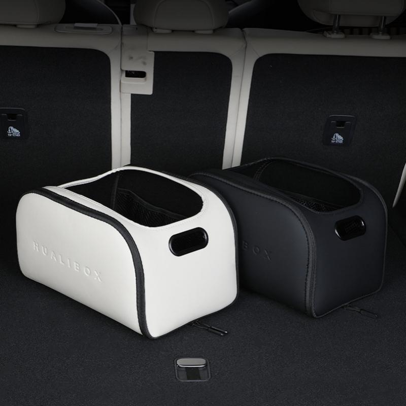 Luxus Leder Auto Multifunktions-Aufbewahrungsbox, Organizer für den Beifahrersitz mit großer Öffnung, Kofferraum-Aufbewahrungsbox mit großem Fassungsvermögen