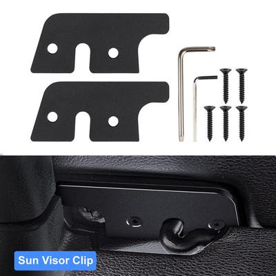 1 Set Aluminum Alloy Sun Visor Clips Replacement For Jeep Wrangler JK JL 2018-2023 Sun Visor Repair Kit