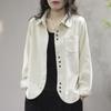 Artı boyutu Bayan Rahat Moda Turn Down Yaka Uzun Kollu Gevşek Kadife Hırka Blazer Ceket Gevşek L-3XL