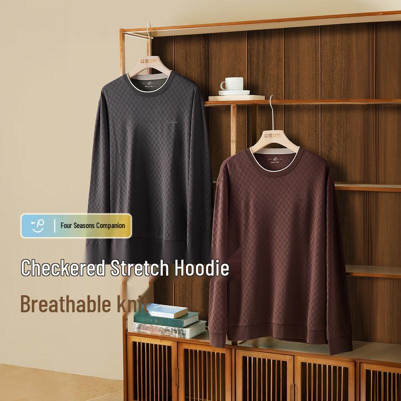 

Hodo Men s Checkered Knit Crew Neck Sweatshirt 2XL