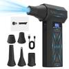 4 Gear Adjustable  Air Blower Turbo Blower Jet With Vacuum Cleaner Led Light Battery Display Cordless Compressed Air Duster New