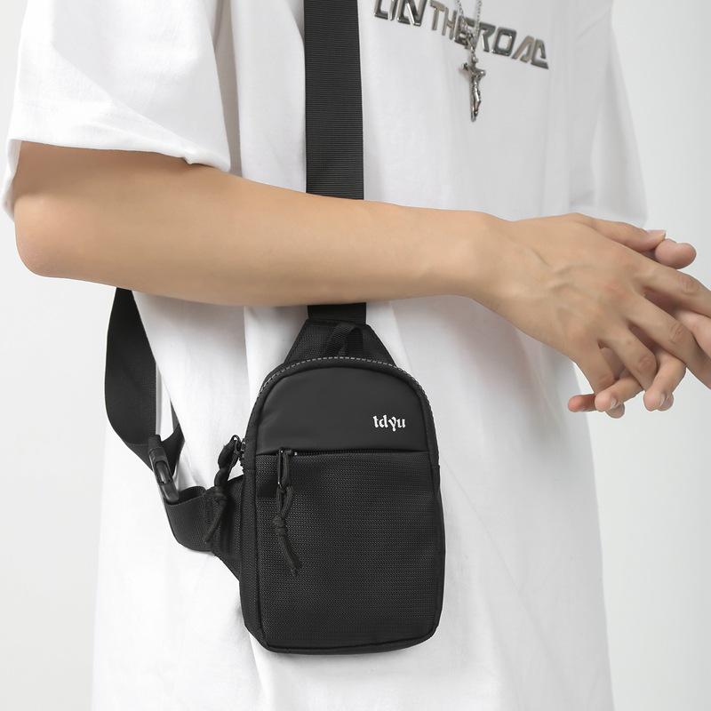 Men's Nylon Color Block Motorcycle Crossbody Bag - Trendy Japanese & Korean Casual Sports Style