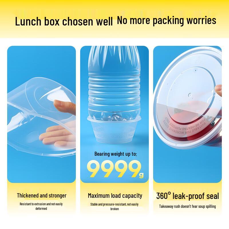 Yipan Disposable Thickened PP Round Food Containers