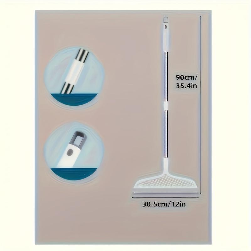 [Сверхдлинная волшебная метла] Прочная сверхдлинная волшебная метла со съемной головкой | Двусторонняя силиконовая щетка, подходит для твердых полов и ковров 1pc белый