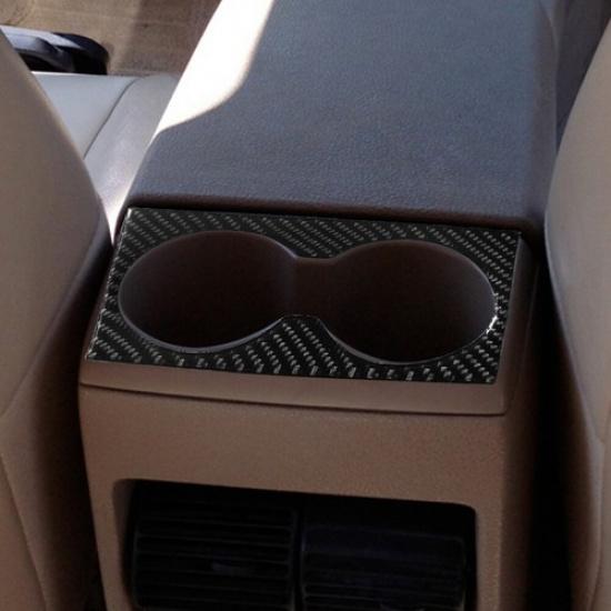 Carbon Fiber Interior Rear Center Cupholder Cover Trim For Ford Explorer 2008-10