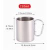 220/300ml Camping Travel Stainless Steel Cup Carabiner Hook Handle Picnic Water Mug Outdoor Travel Hike Cup Portable Mug