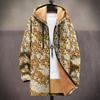 New Jacket Multi-colored Pattern Elements B1 Zipper Hooded Cardigan Thickened Winter Fleece Trendy Padded Clothes
