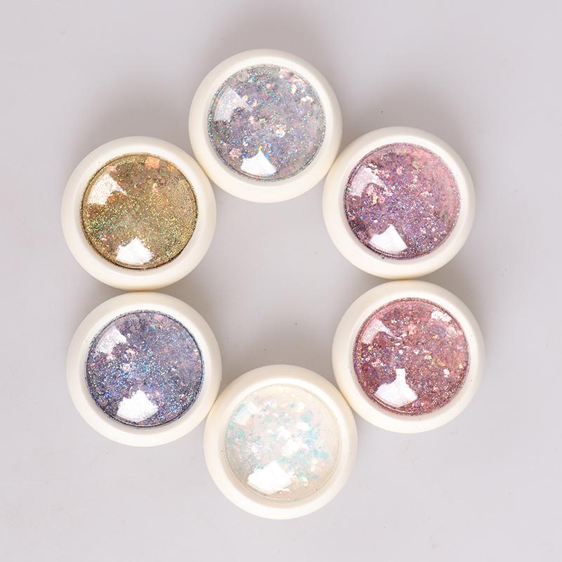 6Bottle/Lot 3D Mermaid Glitter Nail Flakes Hexagon Colorful Sequins UV Gel Polish Sparkling Powder Dust DIY Charm Glitter Flake