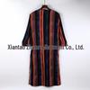 Men's Striped Muslim Long Robe Jumpsuit Tang Suit with Stand-up Collar