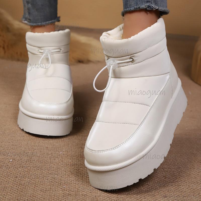 Fashion Outdoor Women's Snow Boots White Red Warm Short Plush Thick Sole Fur Boots Autumn Winter Comfortable Botas Para Mujer Size36-41