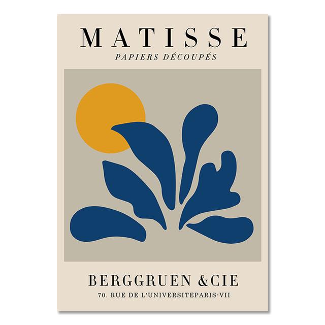 Henri Matisse Abstract Canvas Art Posters Nordic Vase Flower Decoration Paintings Print Picture for Living Room Blue Home Decor