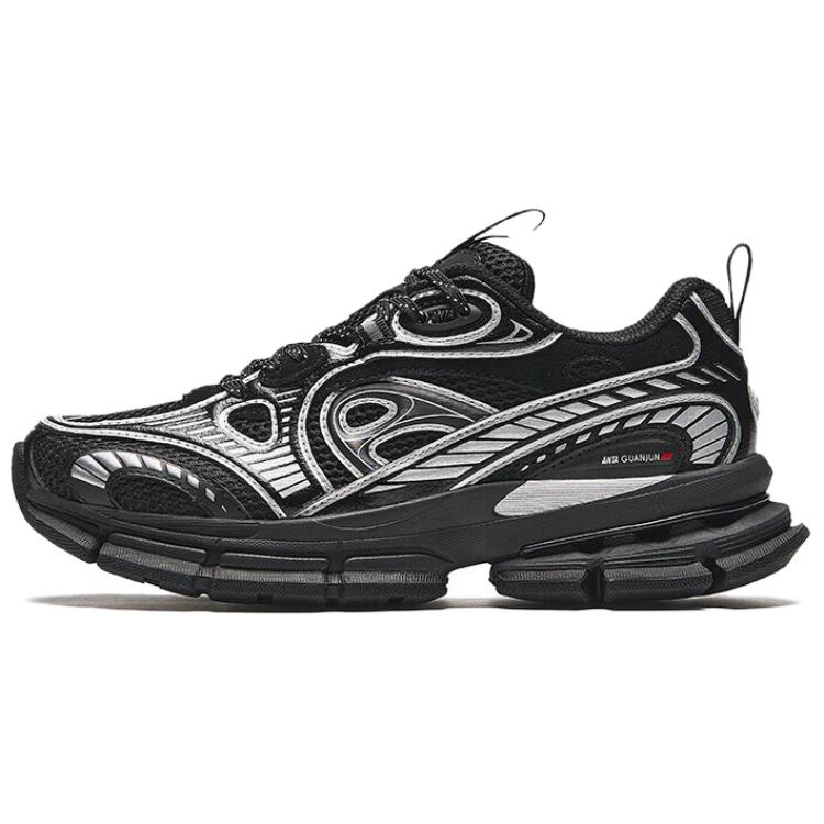 Anta Champion Series AG-G01 Fashion Trend Non-Slip Low-Top Casual Shoes Women Sneakers Black Silver 122438805A-1 37.5