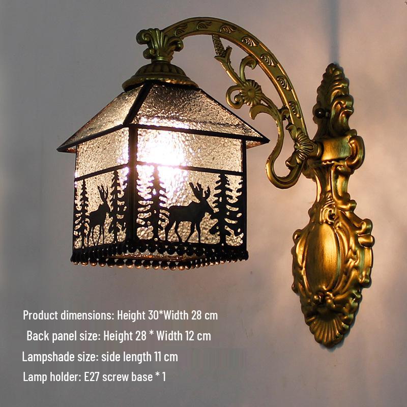 Retro European Tiffany-Style Wall Lamp for Bedroom, Hallway, or Bathroom Mirror