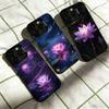 Leuchtend Helle Lotusblume Handyhülle Für iPhone 17,16,15,14,13,12,11 Plus,Pro Max,XS,Bunte Silberne Schwarze Hülle