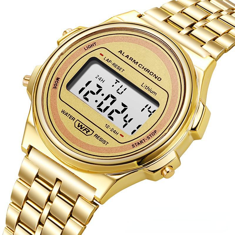 Unisex Ψηφιακό Ρολόι LED WR F91W Ατσάλινο Μπρασελέ A159 Στυλ Harajuku - Πολυλειτουργικό Ρολόι Μόδας