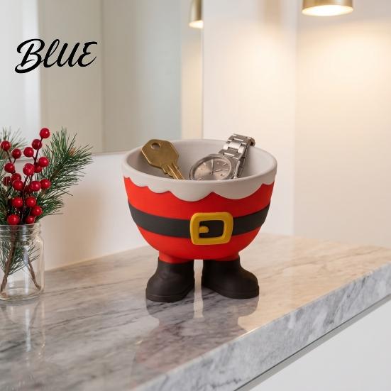 PLA Christmas Ornament 3D Printed Santa Claus Storage Bowl Creative Candy Bowl for Holiday Kitchen Accessory Parties Decorative Snacks Cookies