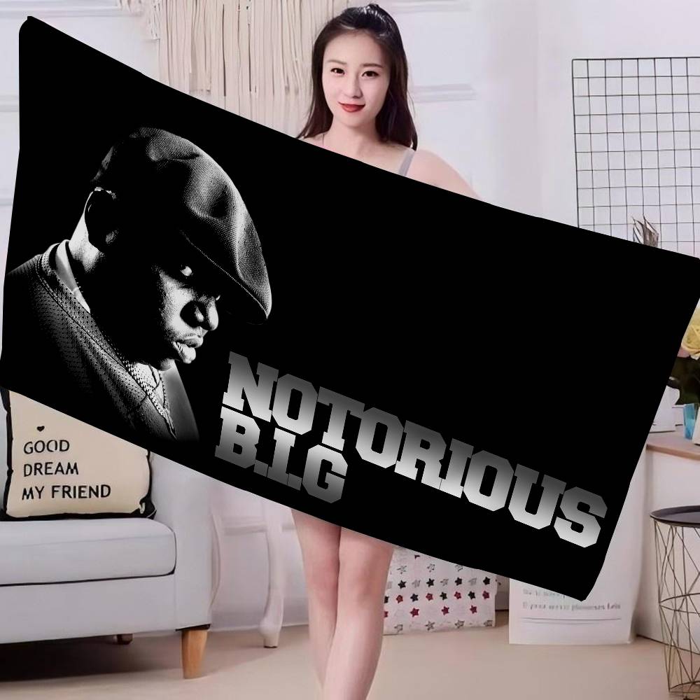 Biggie Smalls Music Album Anime Beach Swimming Towel Soft Absorbent Washcloth Children's Gifts for Kids Travel Camping Gym