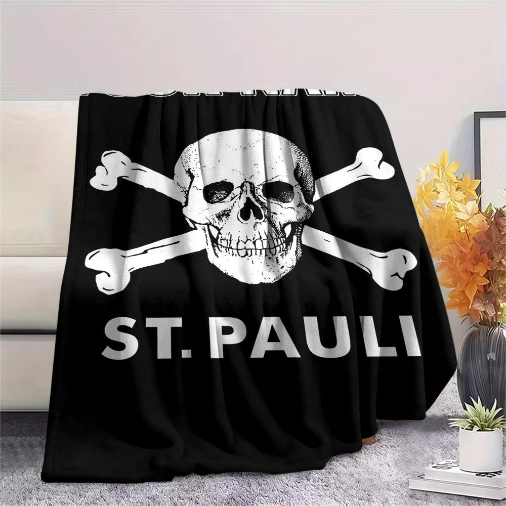 1 Stück Personalisierte St. Pauli Muster Flanelldecke Geeignet für alle Jahreszeiten für Heimdekoration Wärme und Komfort Geschenke Feiertagsgeschenk
