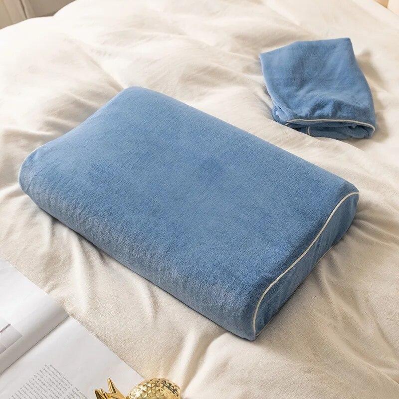 Einfarbige Bettwäsche, weicher Kissenschutz, Kissenbezug, minimalistischer Stil, Baumwoll-Latex-Kissenbezug