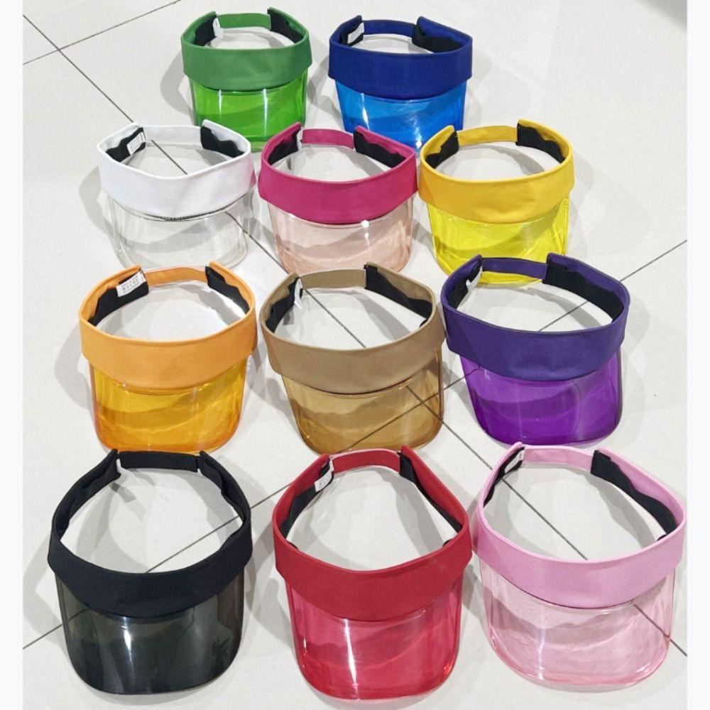 Breathable Summer Sun Hats Adjustable Empty Top Hat Running Transparent Visor Caps  Women Men