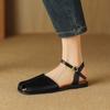 Fashion Women's New Spring/Summer Square Headed Elastic Belt Comfortable Low Heel Large Headed Muller Sandals