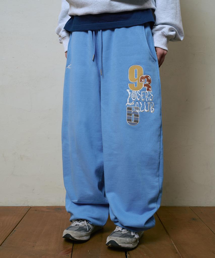 Lujeoseukeulleob Multi Logo Wide Sweatpants Blue