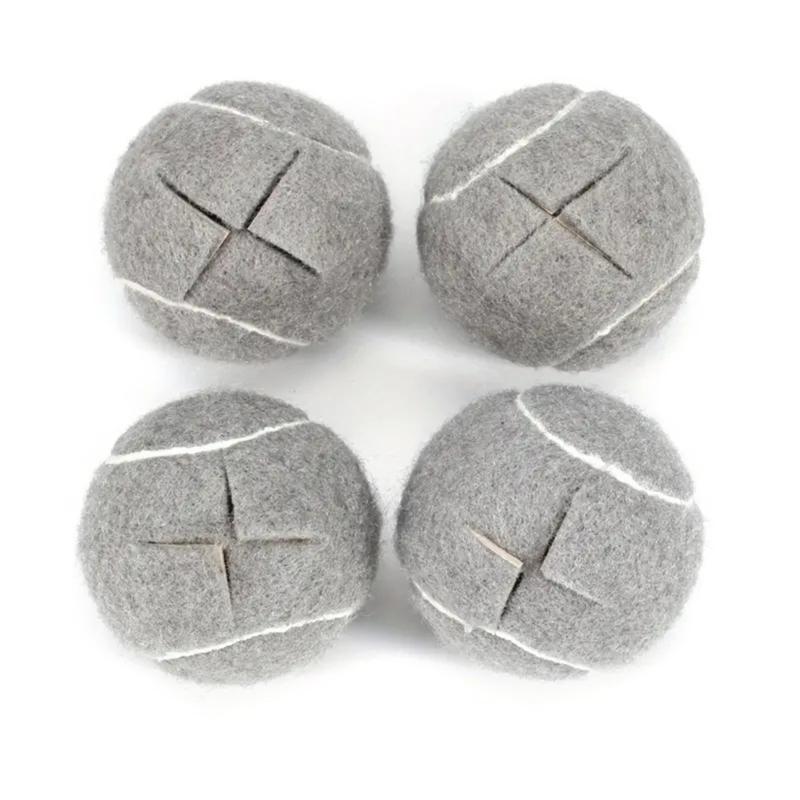 

4Pcs Thicken Chair Caps Covers Tennis Balls Shape Furniture Leg Cover Felt Pads for Furniture Legs and Floor Protections сірий колір
