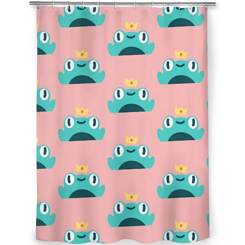B-Froggio Koupelnové sprchové závěsy Žába Milovník domácích mazlíčků Vodotěsný Dělicí závěs Vtipné doplňky bytové dekorace&5