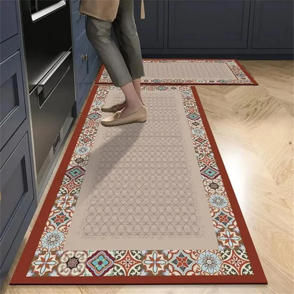 1/2pcs Kitchen Floor Mat, Anti-Slip And Easy To Maintain, Home Decoration, Entrance Porch Carpet, Living Room Floor Mat