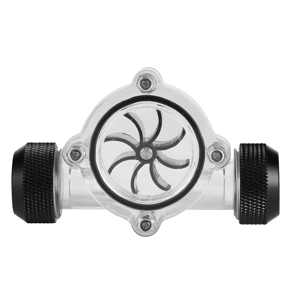 G1Celsius4  Thread Port Female to Female   Meter Indicator for PC Water Cooling 8 Impellers(Black)