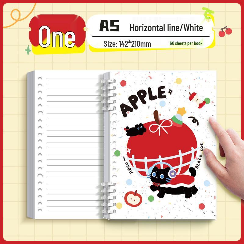 Value Splash-Ink Loose-Leaf Journal: Thick, Detachable, Cartoon Style for Students