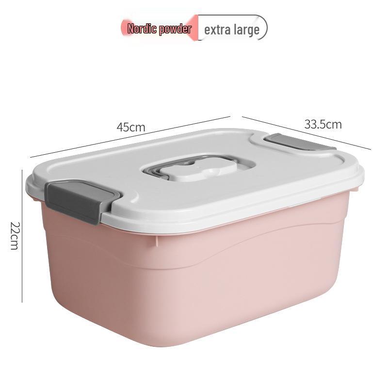 Extra Large Plastic Storage Box with Lid for Clothes, Toys, and Snacks