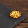 1Pc Retro Alloy Small Lotus Mountain Hollow Out Incense Stick Burner Incense Holder With Cover Home Decoration Crafts