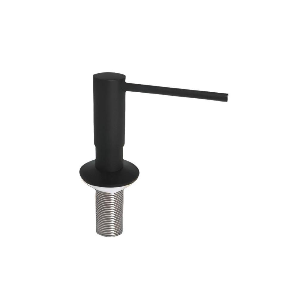 Matte Black Kitchen Sink Soap Dispenser, Press-Type, 500ml Capacity, Brass-Plated Threaded Tube