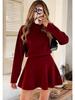 Seventeen Colors Slim Fit Half High Collar Knit Dress in Five Sizes
