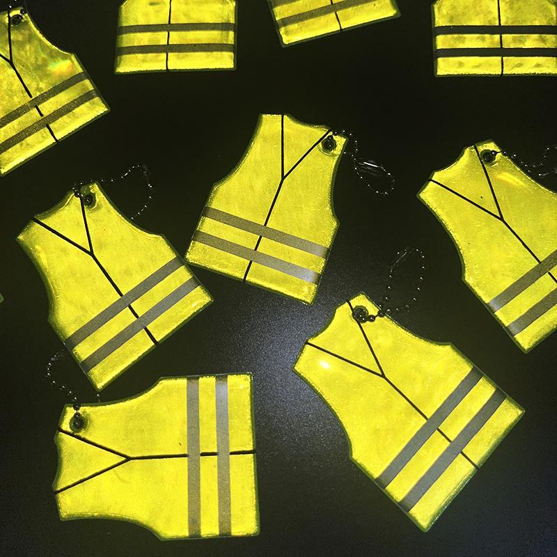 Xiaomi 20PCS/10PCS Night Double-sided Reflective Pendant, Fashion Vest Style Reflective Safety Key Chain Set for Night