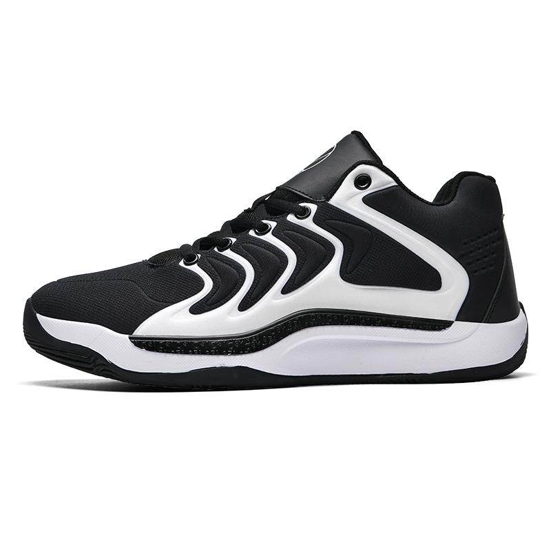 

New All Court Basketball Shoes for Men Breathable and Comfortable Sports Shoes with Versatile Training Lines Stripes Sneakers 44 чёрный