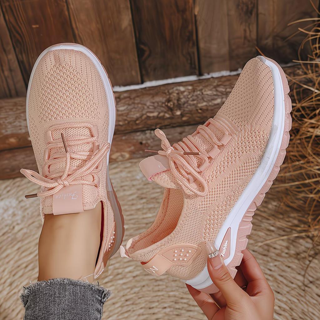 Nowe modne buty sportowe na lato z oddychającą siateczką, szybki system sznurowania, antypoślizgowa i wytrzymała podeszwa, lekkie buty codzienne, buty damskie