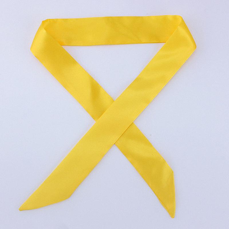 4x100cm Satin Silk Narrow Scarf Neckerchief Solid Neck Scarves Long Silk Thin Scarf Tie Black Bag Ribbon Headbands Choker