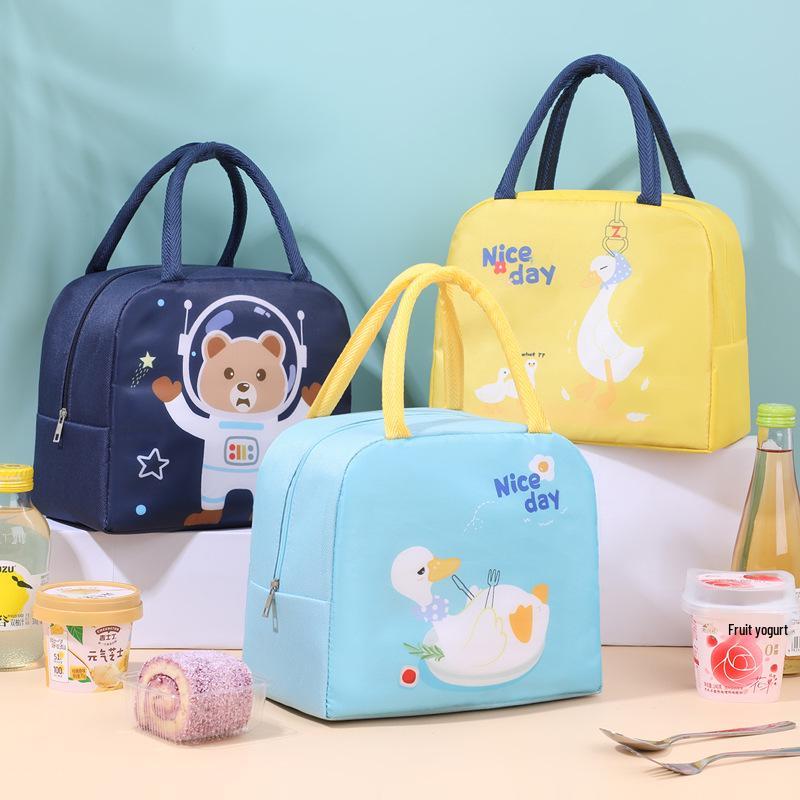 Cartoon Bento Insulated Lunch Bag with Aluminum Foil, Waterproof & Thickened