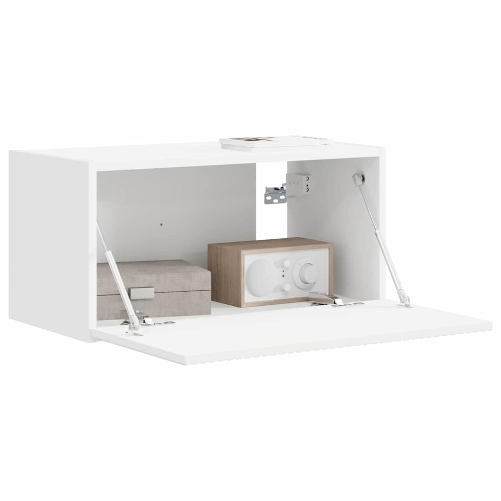 TV Wall Cabinet 60 X 31 X 29.5 Cm White Engineered Wood