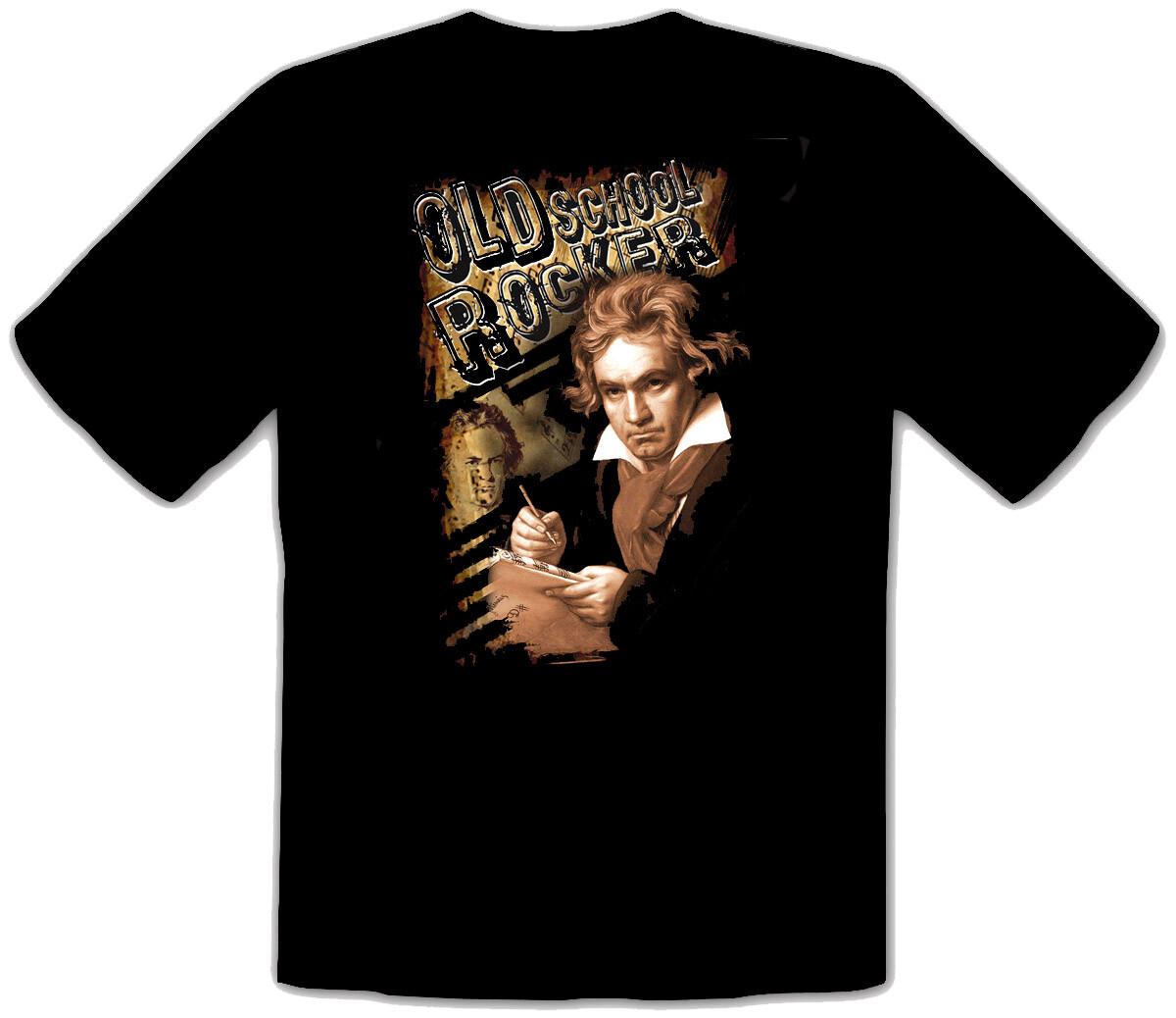 26 Old School Rocker Ludwig van Beethoven Rock Black Music T-Shirt -173- Unisex T-Shirt M