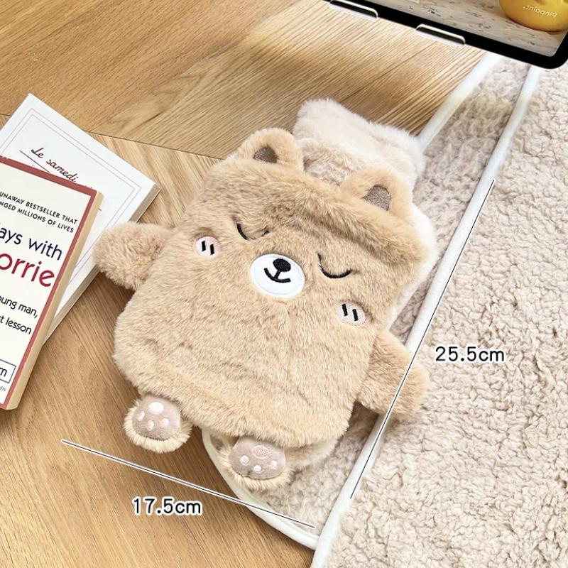 Plush Hot Water Bottle Kawaii Winter Warm Hot Water Bag for Period Pain Hand Warmer Girls Hand Feet Warm Water Heating Pad