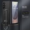 High Quality Business Sle Bla with Wrist Stand Leather Phone Case for Samsung Z Fold 7 6 5 Skin Feel Shockproof Protection Cover
