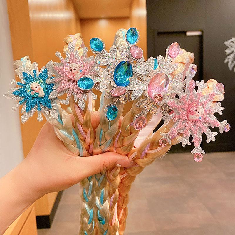 Bevroren Gevlochten Pruik & Prinsessenkroon Haaraccessoires voor Meisjes
