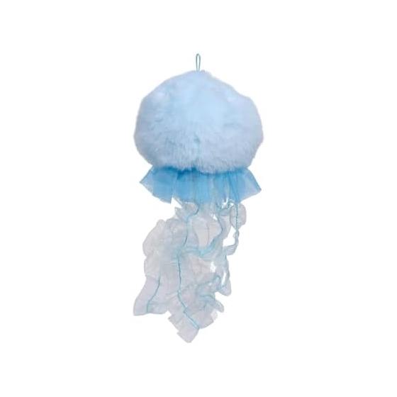 Take-off Plush Toy Sweet Jelly (Jellyfish) S Blue Cute Ruffled Jellyfish Embroidered Pattern on Round Head Keychain