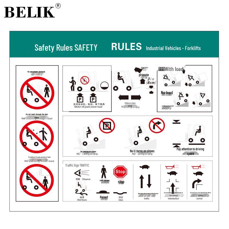 BELIK Forklift Safety Operation PVC Warning Sign 43*50CM