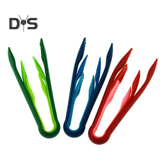 3 STKS multifunctionele siliconen tang, plastic brood voedsel klemmen keuken bakken tools(Purper