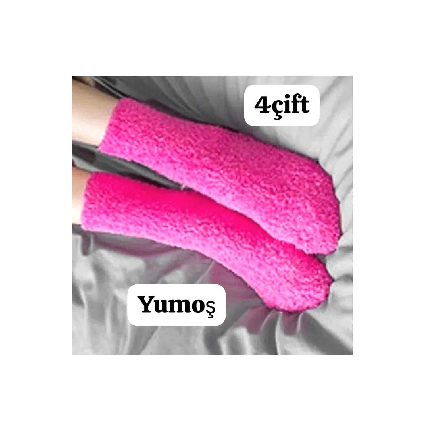 

4 Pairs Plush Sleeping Socks Colorful Half Conch Welsoft 36-39 рожевий